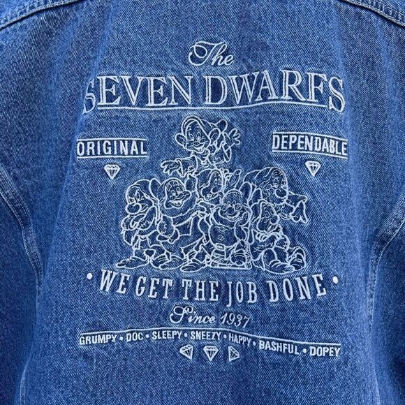 The Disney Catalog Jean Jacket The Seven Dwarfs Denim Vintage 90’s Size Large - Picture 4 of 16